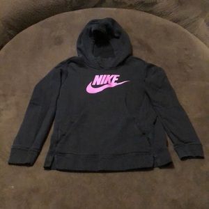 Nike Girls Cotton Hoody. Black / Purple. Size: Youth Large. VGUC.